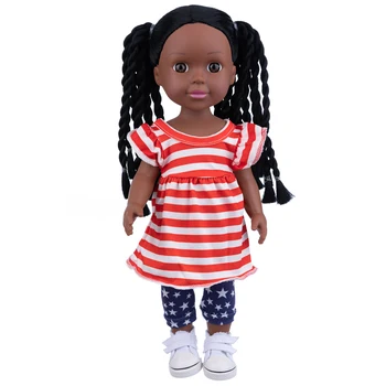 14 инча/35 см американската момиче модерна детска розова, черна дълга ракита кукла