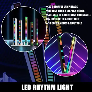 RGB Led нощна светлина Музиката Управление на Звука Ритъм на Околната Атмосфера Лампа Led Лента Нощна Лампа Слот Декоративни осветителни Тела 1