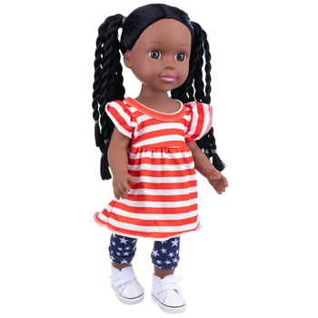 14 инча/35 см американската момиче модерна детска розова, черна дълга ракита кукла 2