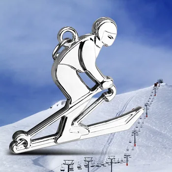 2022 Нов Зимен Метален Ски Ски Ключодържател Ключодържател Окачване Спортни Ключодържатели Пръстени Автомобилна Чанта, Ключодържател Подарък На Едро 2