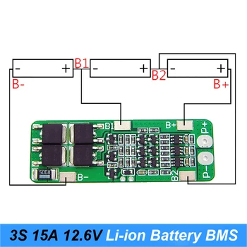 3S 15A Литиево-йонна батерия Литиева Батерия 18650 Такса Защита на Зарядното Устройство ПХБ BMS 12,6 V кабел за зареждане на Модула за защита за лаптопи 2