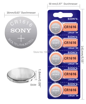Sony Original Cr1616 Cr 1616 3v Бутон на батерия Монетная батерия DL1616 BR1616 ECR1616 5021LC L11 L28 KCR1616 2