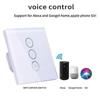 ЕС ключ монтиран на стената ключа за гласово управление на Wifi, сензорен завеса от Алекса Google телефон За управление на електрически двигател завеса умен дом 2