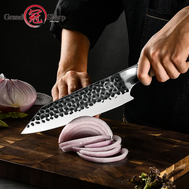 7-инчов Професионален Японски Нож на Главния готвач Kiritsuke От Високо Стомана 5Cr15Mov, Кухненски Ножове, Режещи инструменти, Эбонитовая Дръжка, GRANDSHARP Изображение 1