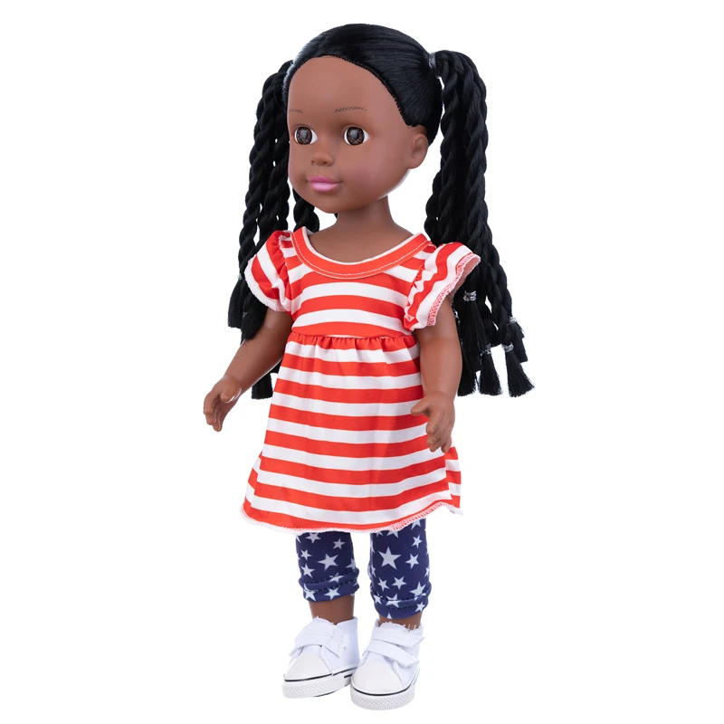 14 инча/35 см американската момиче модерна детска розова, черна дълга ракита кукла Изображение 2