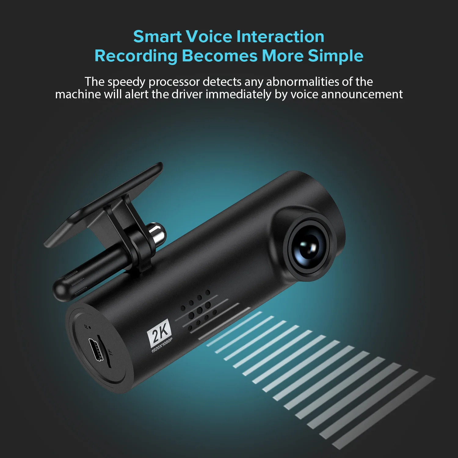 Автомобилен Видеорекордер 1s ПРИЛОЖЕНИЕ на Английски Гласово Управление 1S Full HD 1080P Нощно Виждане 170 ° FOV Тире Камера, Записващо устройство, WiFi Smart Dash Cam 24 Паркинг Изображение 2