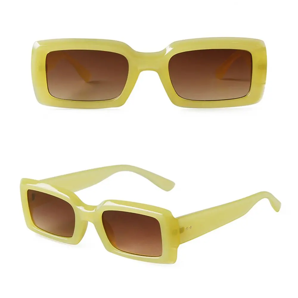 Правоъгълни Слънчеви Очила на Жените и Мъжете Модни Слънчеви Очила с UV400 Защита на Старинни Очила Ретро Тесни Квадратни Рамки за Очила Изображение 2