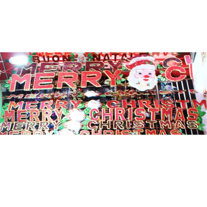 Весела Коледа Знамена С Английски Букви Фланелевый PVC Банер Коледен Декор На Открито Стенни Художествени Знамена Коледно Дърво Флагчета Ред Изображение 3