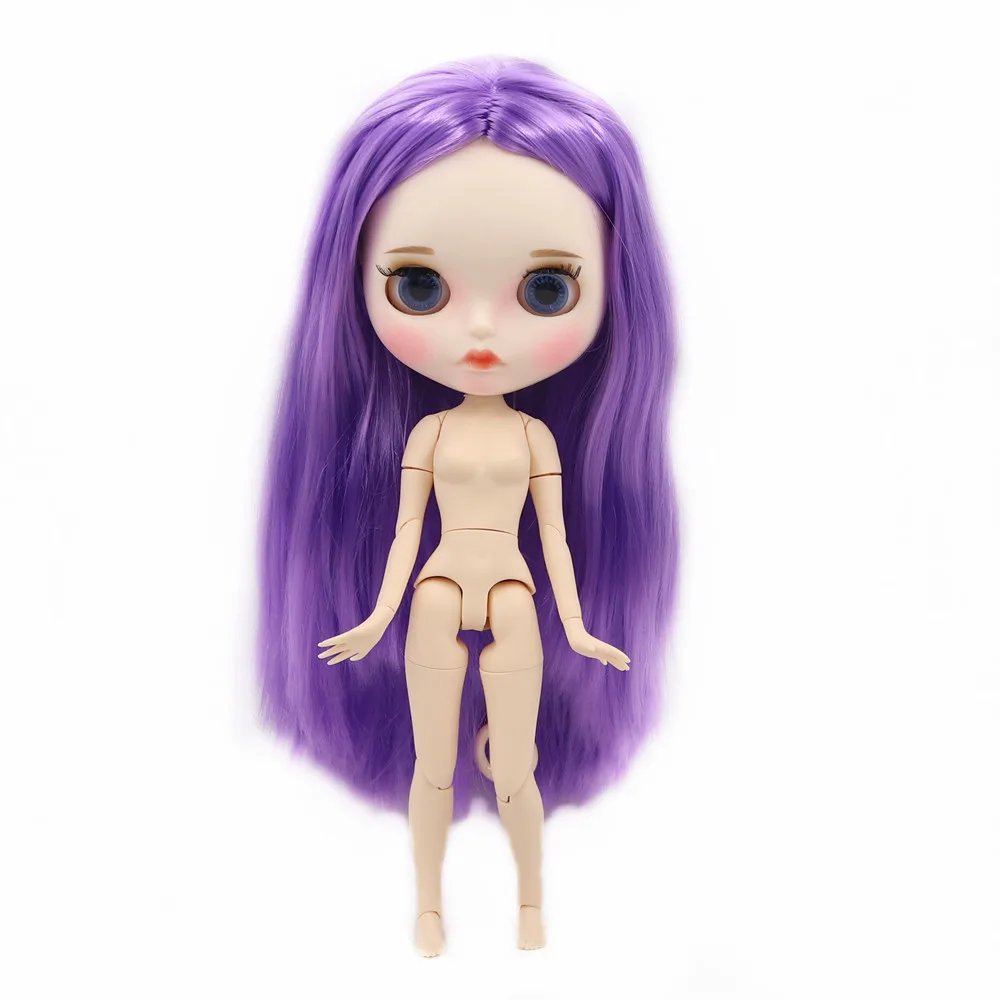 ЛЕДЕНАТА Кукла DBS Blyth 1/6 30 см BJD с бяла кожа, лилаво коса и матово лице, съвместно тялото, подарък играчка за момичета BL548 Изображение 3
