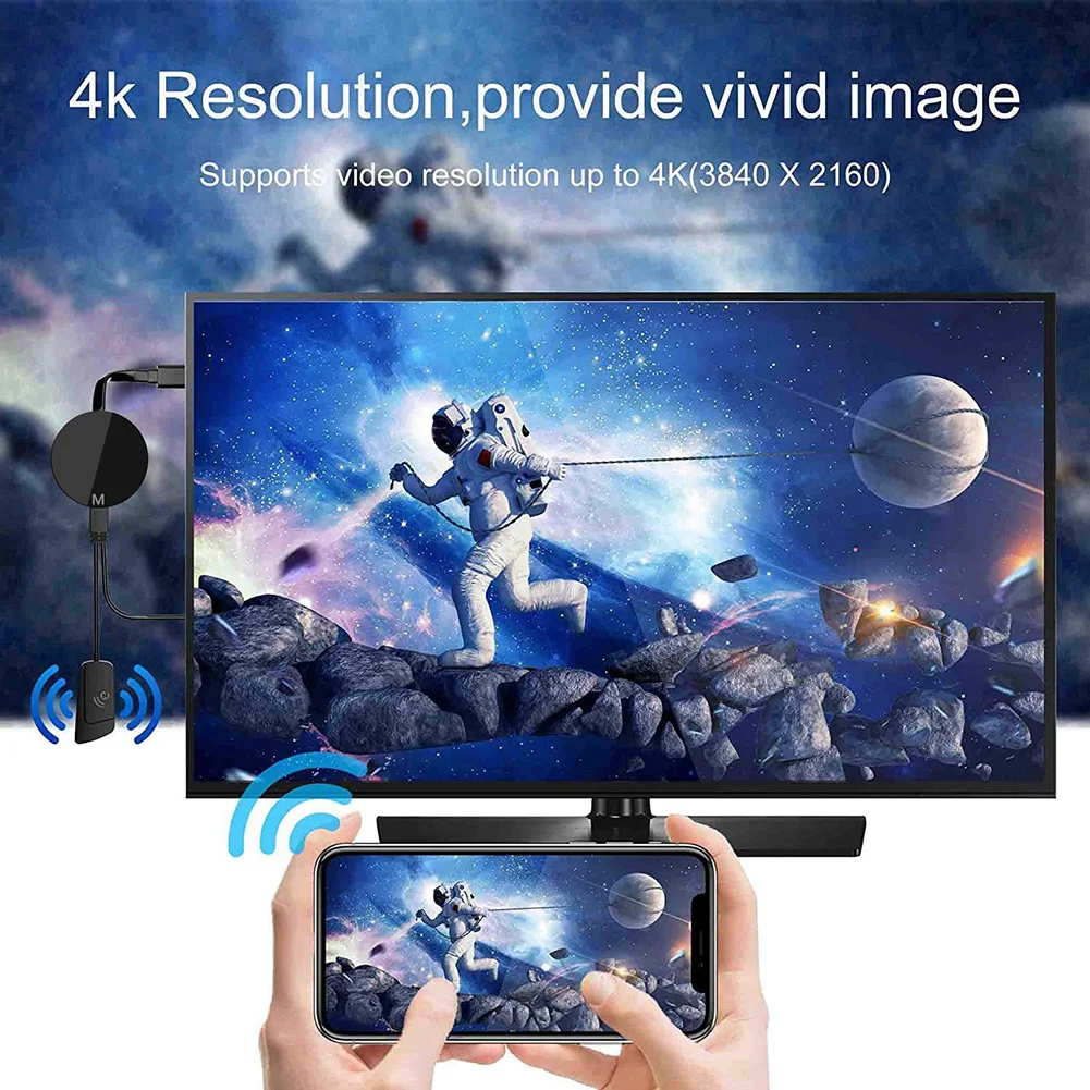 Koogold Anycast HDMI-съвместим TV-памет Ultra HD 1080P / 4K с огледален дисплей на екрана на телефона на Minitor Projetor Laptor Miracast Airplay Изображение 4