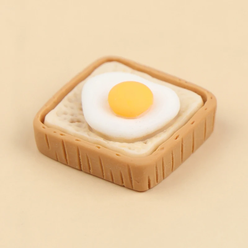 10ШТ Смола Пържено Яйце 1:12 Бяло Яйце Кухненски Принадлежности Куклена Къща на Миниатюрна Храна Изображение 5