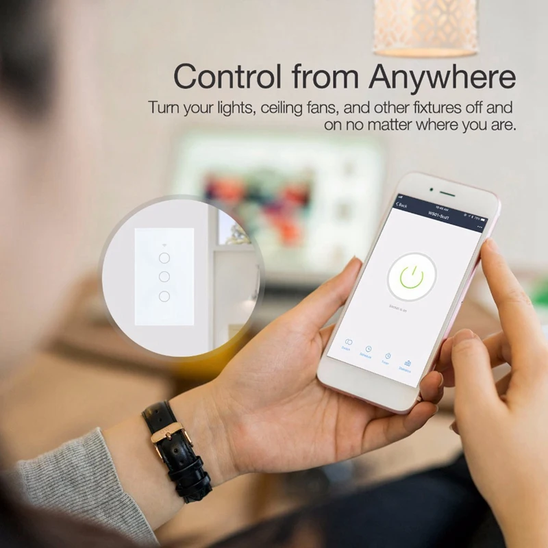 Smart Wifi 3 Gang Ключа За Лампата Тъчпад За Алекса Google Home Изображение 5