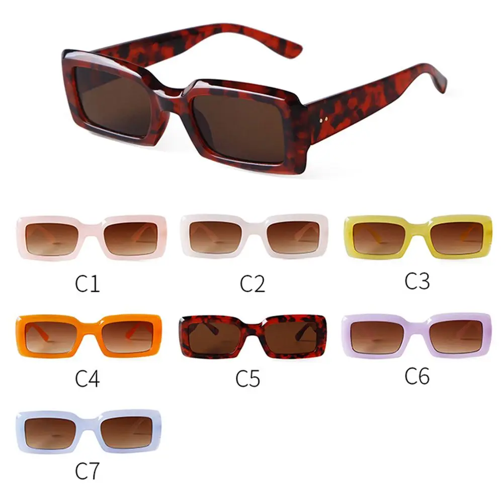 Правоъгълни Слънчеви Очила на Жените и Мъжете Модни Слънчеви Очила с UV400 Защита на Старинни Очила Ретро Тесни Квадратни Рамки за Очила Изображение 5